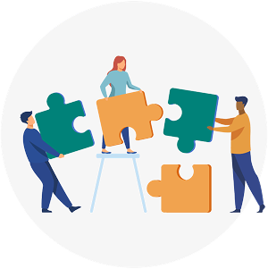 DX・AI活用のため、業務の棚卸しを行い実務課題を特定する様子のイラスト